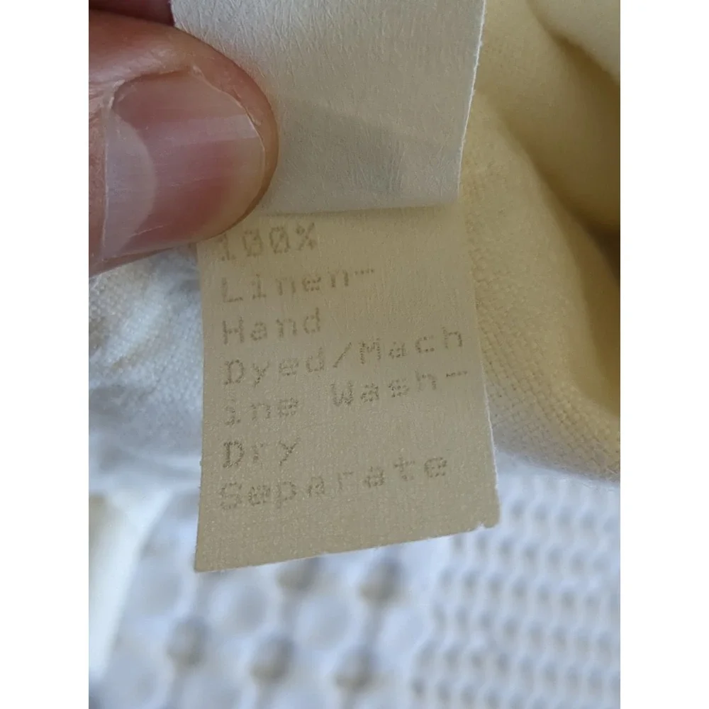 CP Shades 100% Linen Jacket Button USA Made‎ White Sz Medium Lagenlook